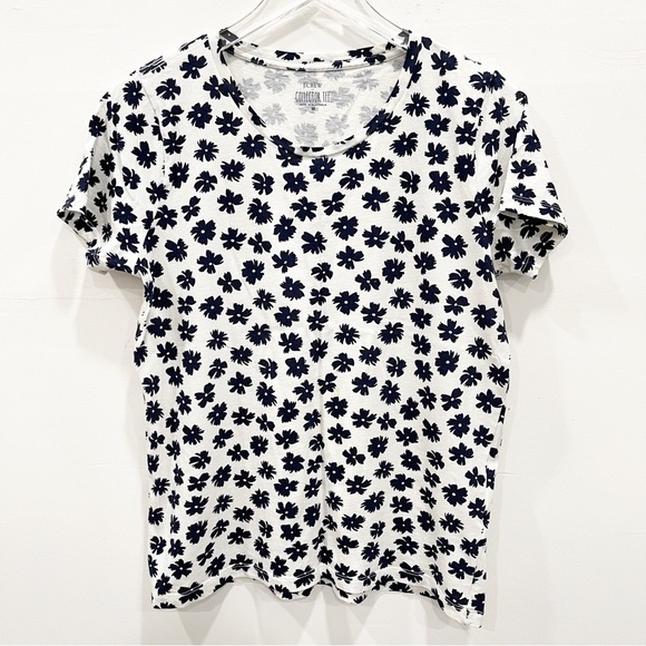 J. Crew Collector Tee Short Sleeve Floral Print Medium Cotton - Picture 1 of 10